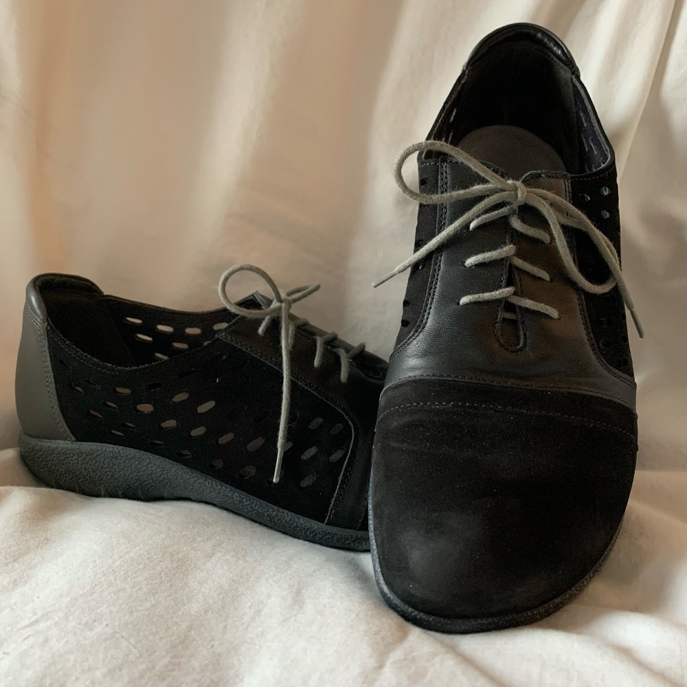 Naot Women's Black Suede 'Lalo' Perforated Sneakers